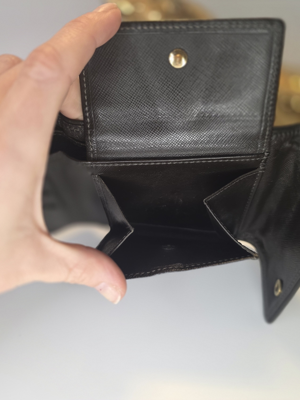 Louis Vuitton Green Mini Lin Denim Compact Fold Wallet W/ Chain ✨️ - Picture 7 of 9